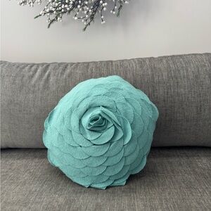 Pottery Barn Teen Aqua Rose Accent Pillow